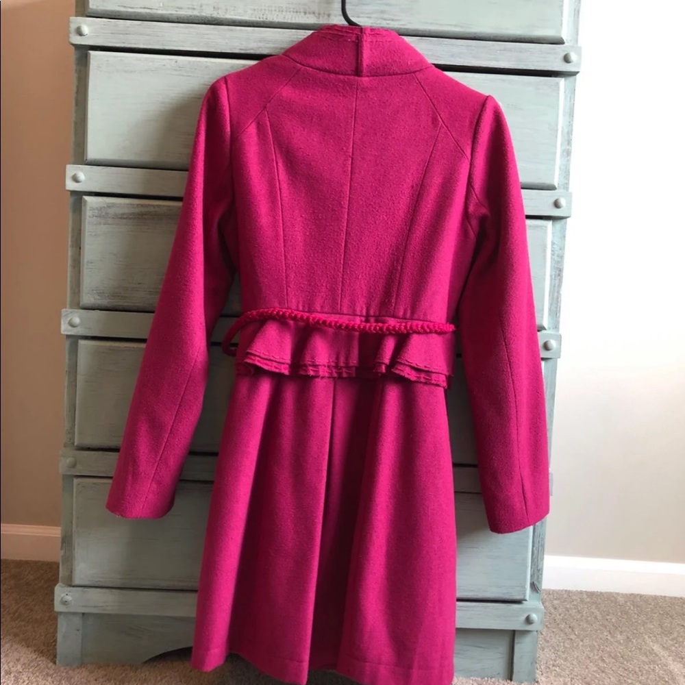 Women’s Pink Ruffle Peacoat - Picture 4 of 6